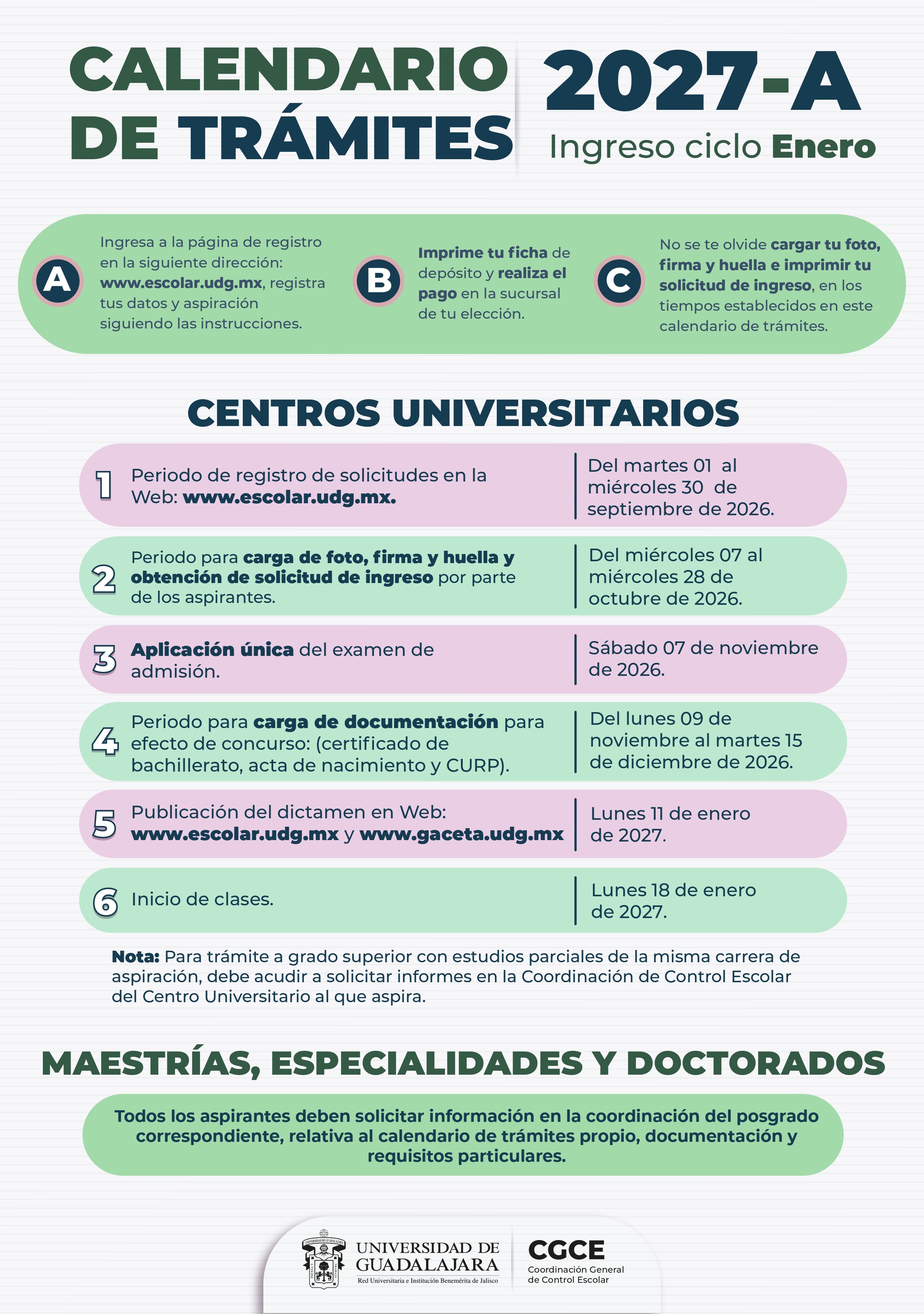 Calendario UdeG
